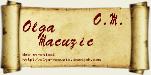 Olga Mačužić vizit kartica